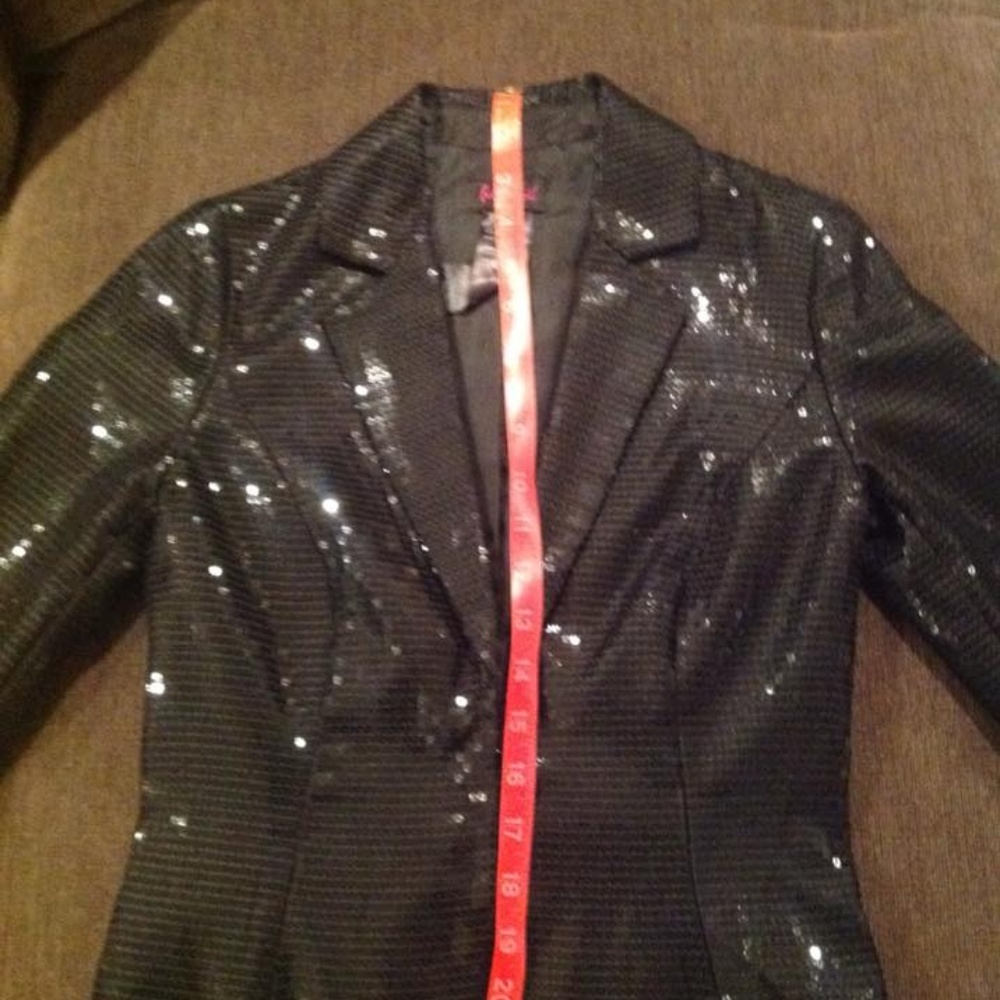 Black Sequin Lined Fitted Evening Jacket - image 4
